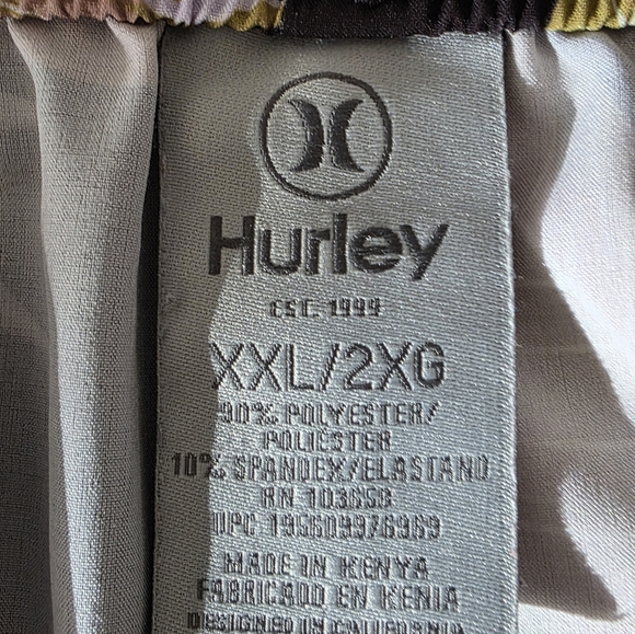 Hurley Black Tropical Leaf Print Women's Shorts, Size 2XL - Picture 2 of 9